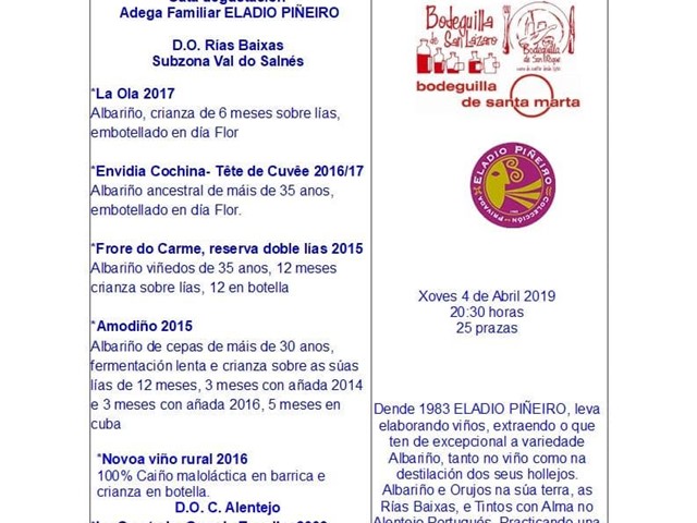 ACTIVIDADES CULTURAIS BODEGUILLA "ELADIO PIÑEIRO"